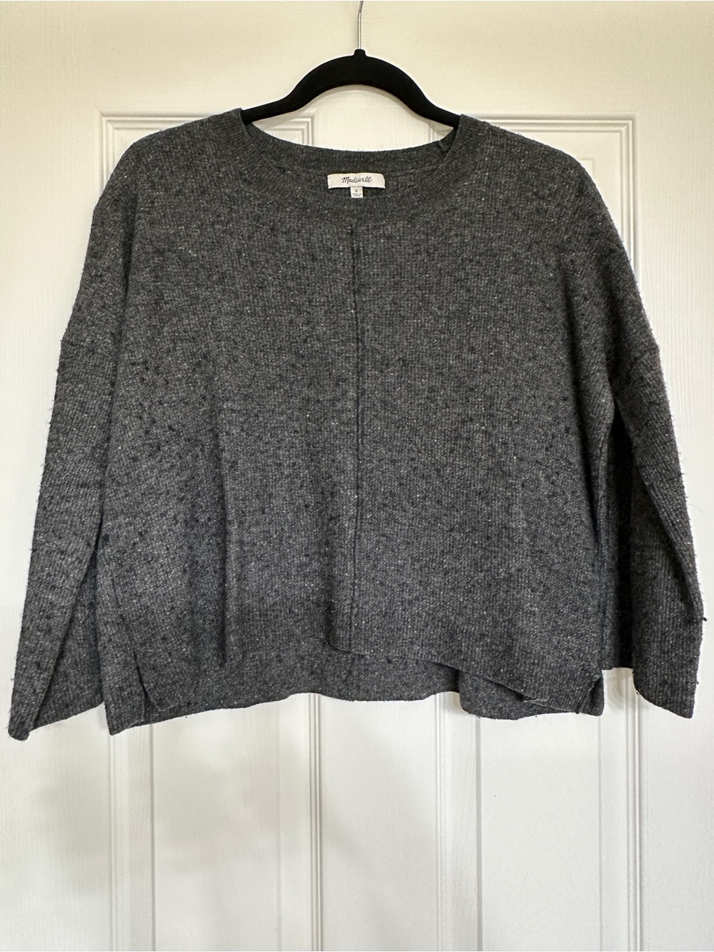 Madewell Charcoal Crewneck Boxy Knit Sweater